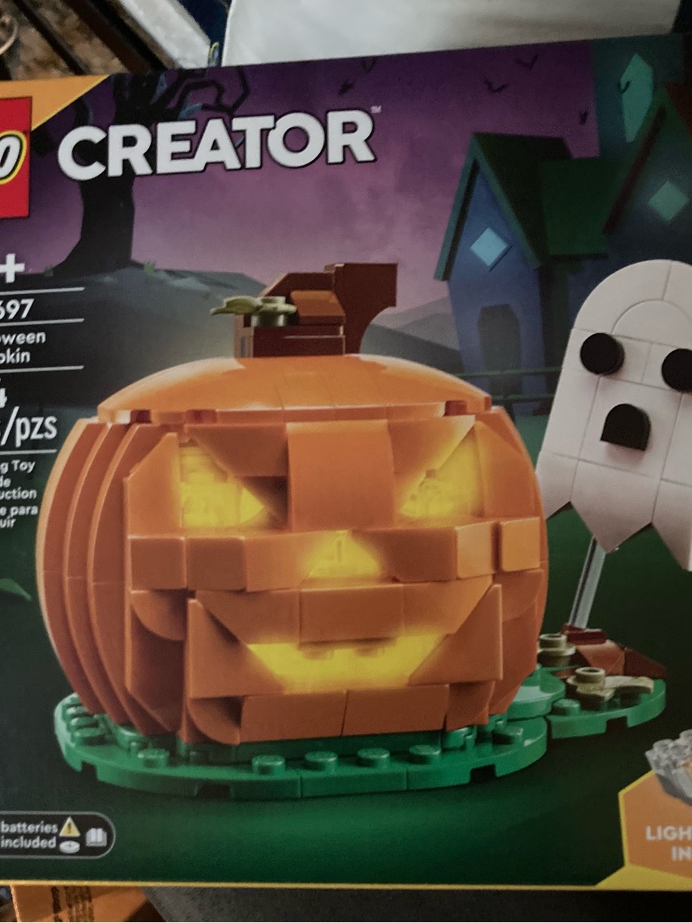 Lego Orange Pumpkin Jack-O'-Lantern Buildable Kids Costume Display